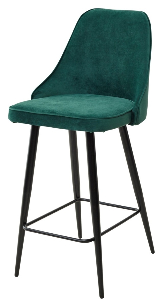 Полубарный стул NEPAL-PB ЗЕЛЕНЫЙ #19, велюр/ черный каркас (H=68cm) М-City MC61845