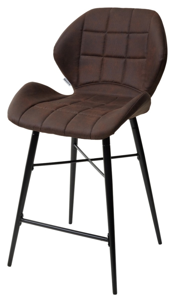Полубарный стул MARCEL COWBOY-#800 темно-коричневый (H=65cm), ткань микрофибра М-City MC60170