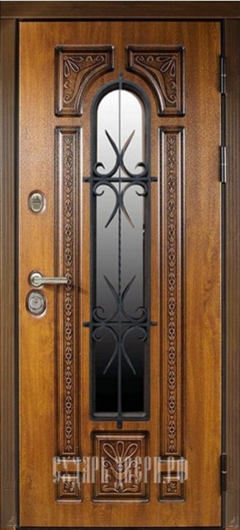 Товар Дверь Сударь Рим с окном и ковкой Голден Оак Винорит DIS002860