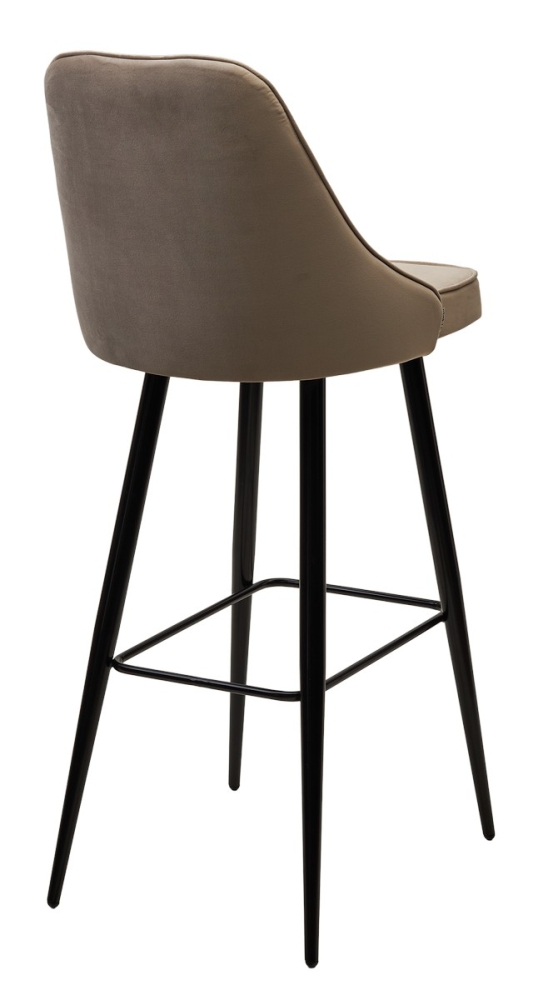 Товар Барный стул NEPAL-BAR БЕЖЕВЫЙ #5, велюр/ черный каркас (H=78cm) М-City MC63282