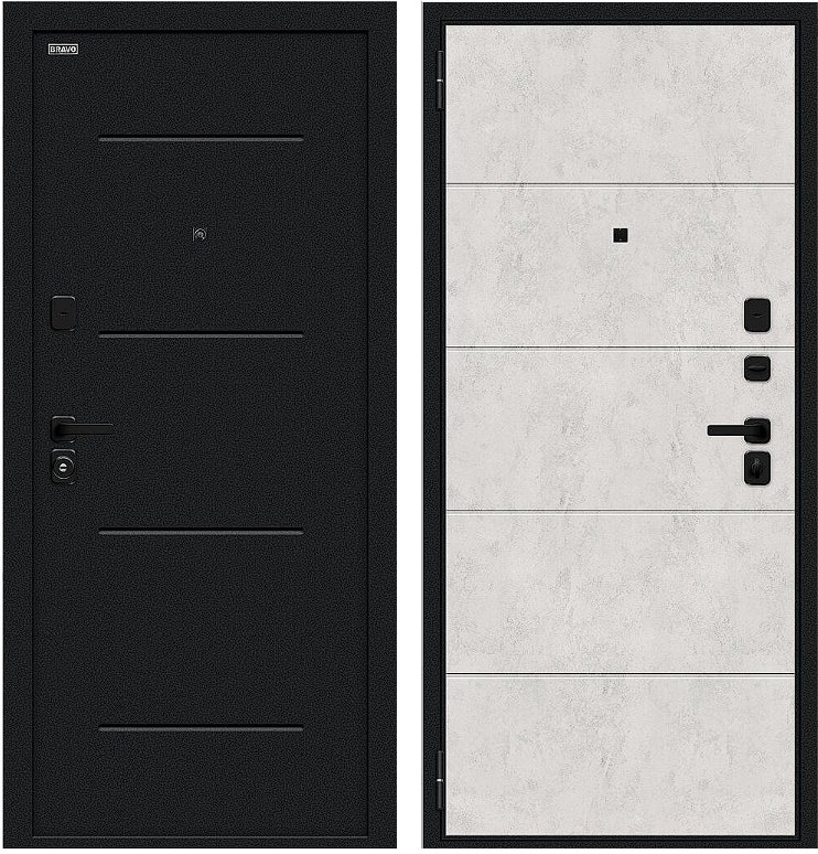 Дверь Браво Граффити-1 Инсайд/SBlack Букле черное/Look Art DIS007408