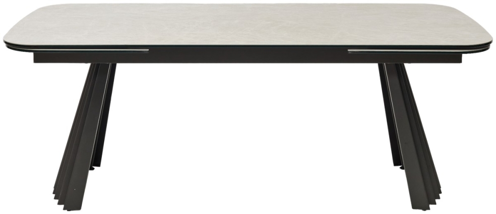 Товар Стол ASTRID 200 TL-102 Бежевый мрамор, испанская керамика / Темно-серый каркас, ®DISAUR MC64108