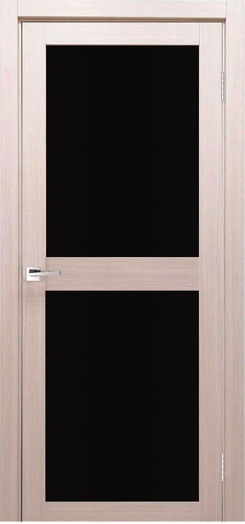Межкомнатная дверь Легенда Z-6 тон Кремовая лиственница Остекление Лакобель черное
