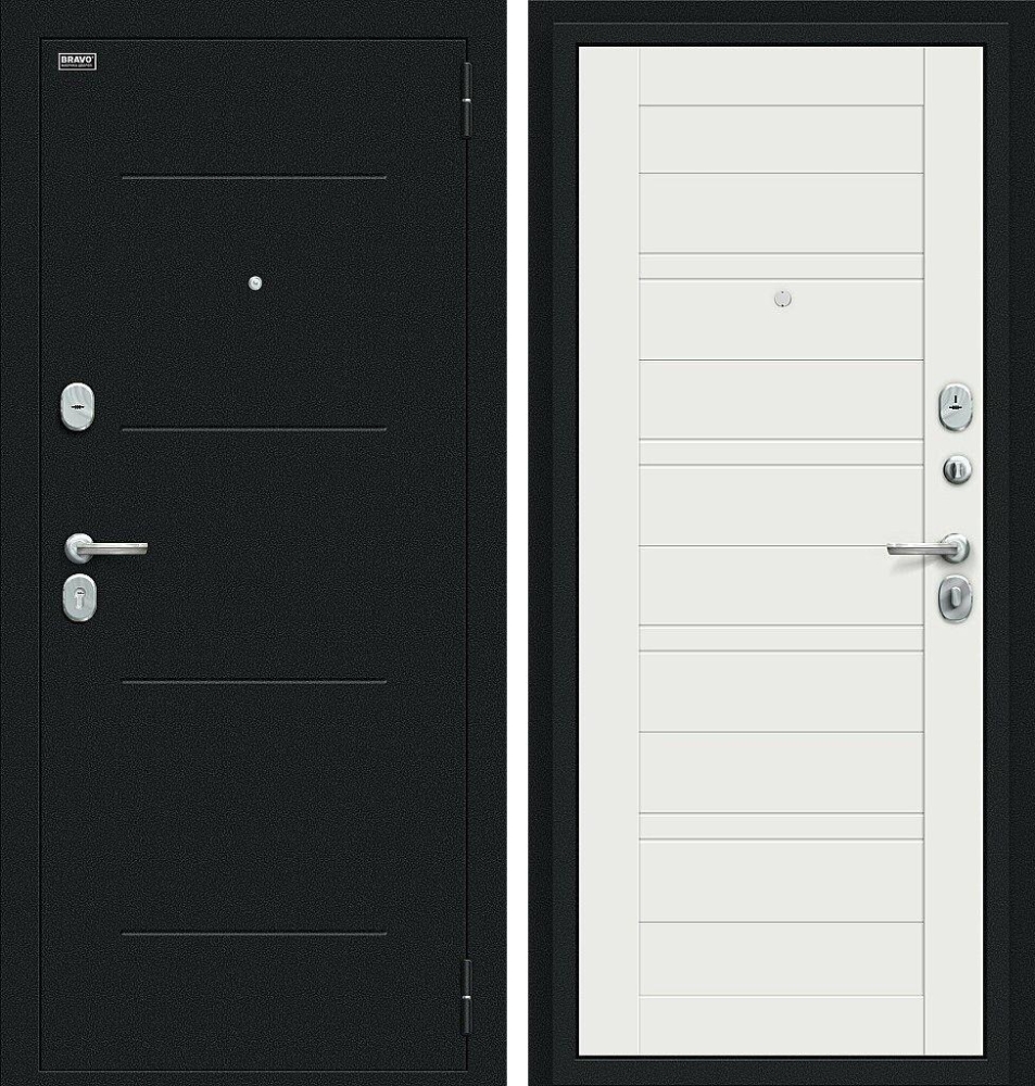 Дверь Сити Kale Букле черное/Off-white BR4583