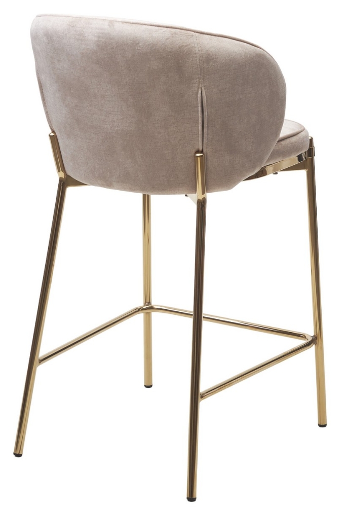 Товар Полубарный стул WENDY VBP-207 античный бежевый, велюр / золотой каркас (H=65) М-City MC63782