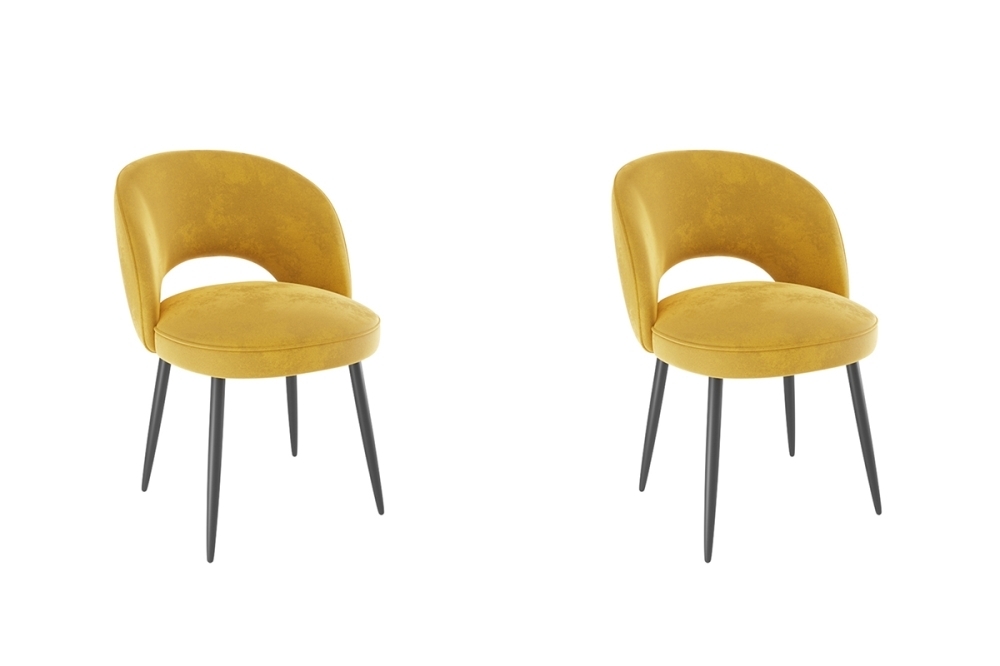 Набор стульев Моли (2 шт.) желтый (велюр)/черный MBS8018