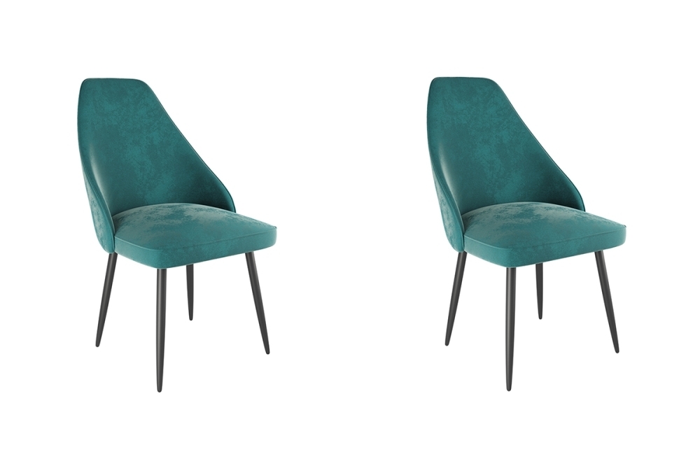 Набор стульев Милан (2 шт.) зеленый (велюр)/черный MBS8030