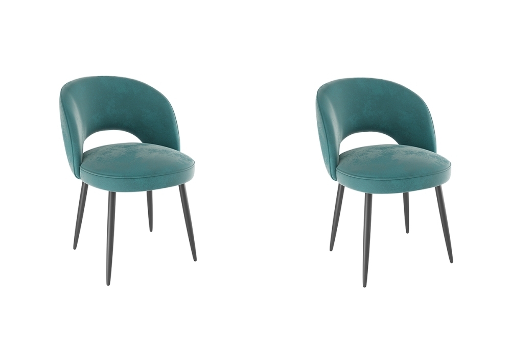 Набор стульев Моли (2 шт.) зеленый (велюр)/черный MBS8016