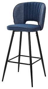Барный стул HADES TRF-06 полночный синий, ткань/ RU-03 синяя сталь, PU М-City MC60999