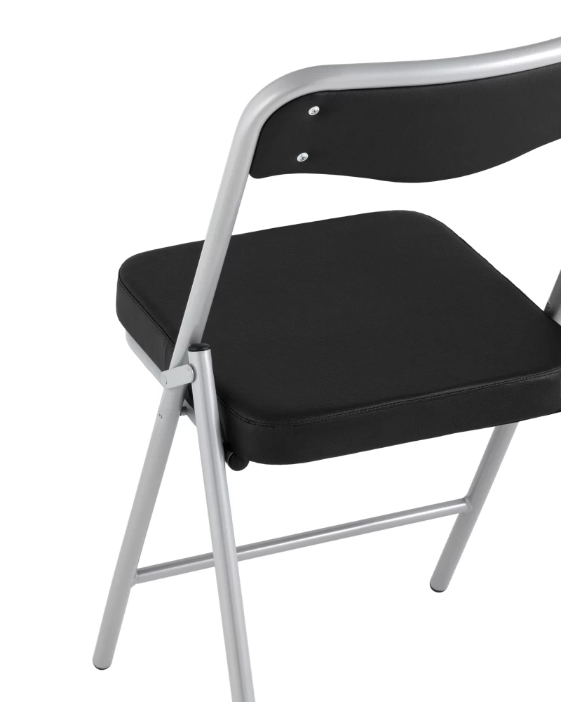 Товар Складной стул Джонни экокожа черный каркас металлик SG4436