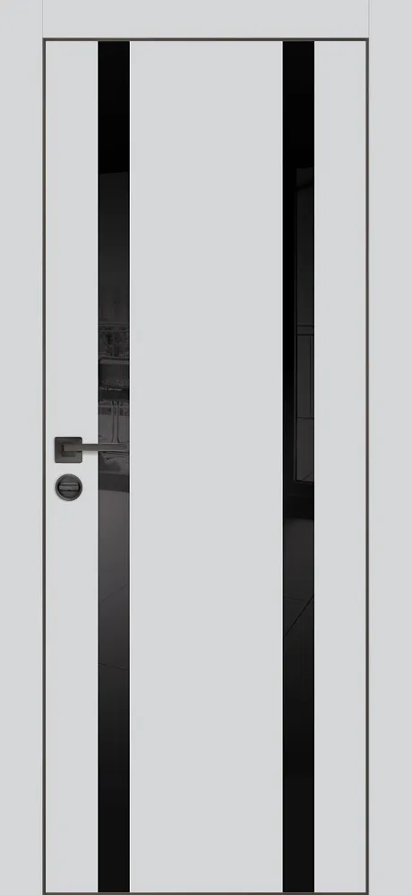 Межкомнатная дверь ПХ- 9  черная кромка с 4-х ст. Сапфир матовый