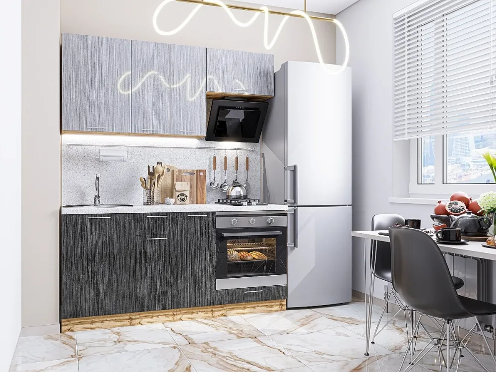 Валерия-М-06 Серый металлик дождь светлый/Черный металлик дождь VI66767