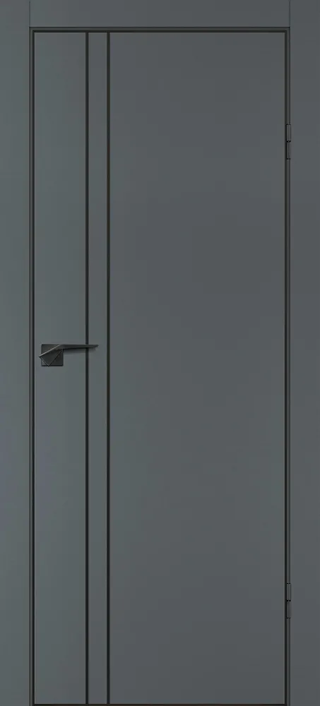 Межкомнатная дверь П-20 кромка АБС черная c 4-х ст. Графит матовый