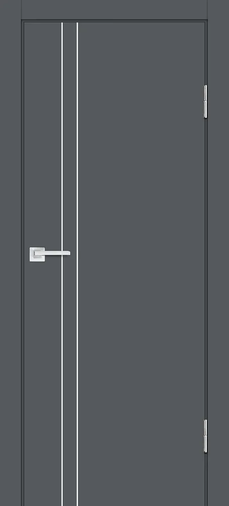 Межкомнатная дверь P-20 AL  молдинг Графит матовый